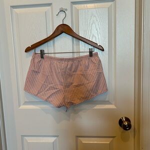 Brandy Melville Blush and Brown Striped Shorts
